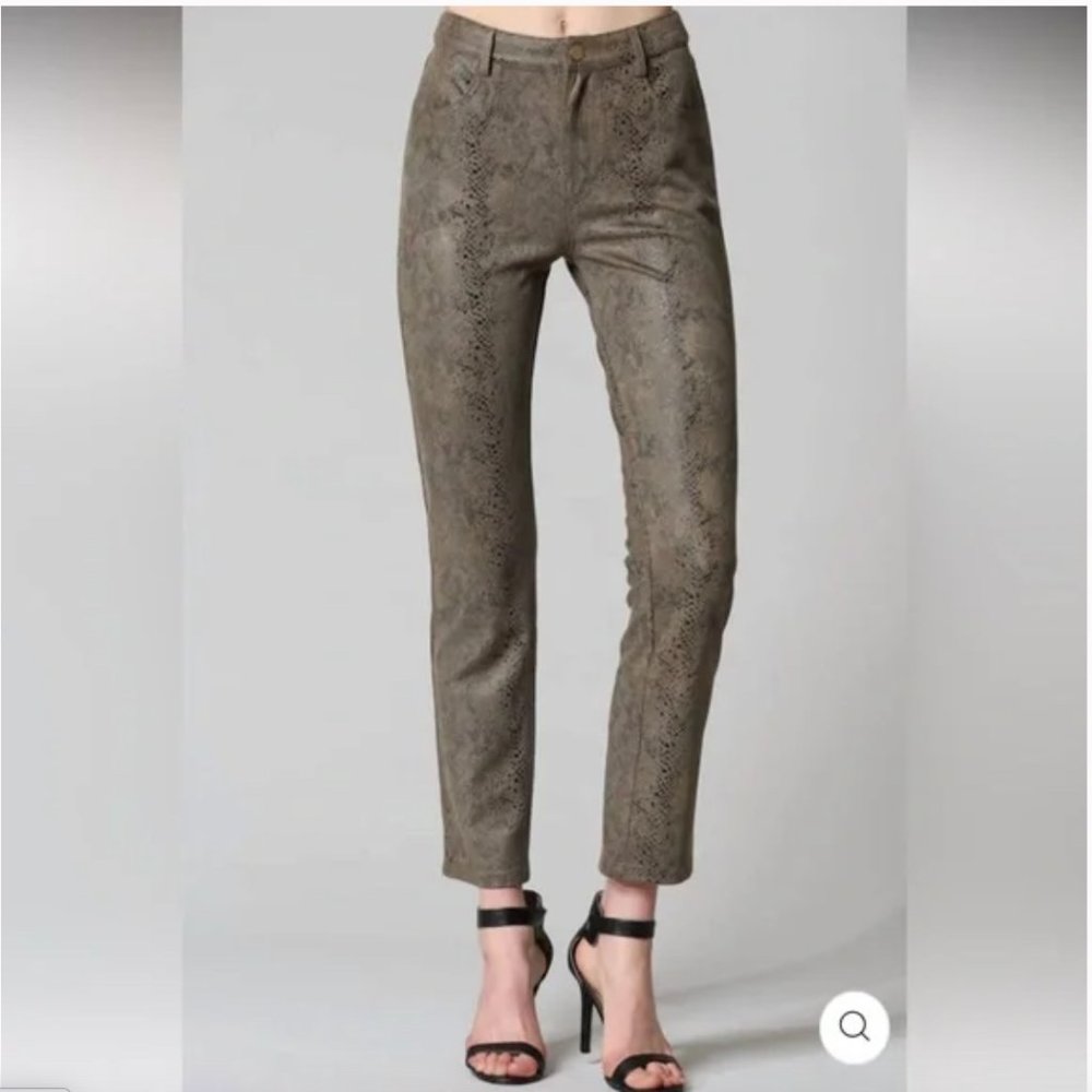 Fate Snake Print Straight Leg Pants - Brown